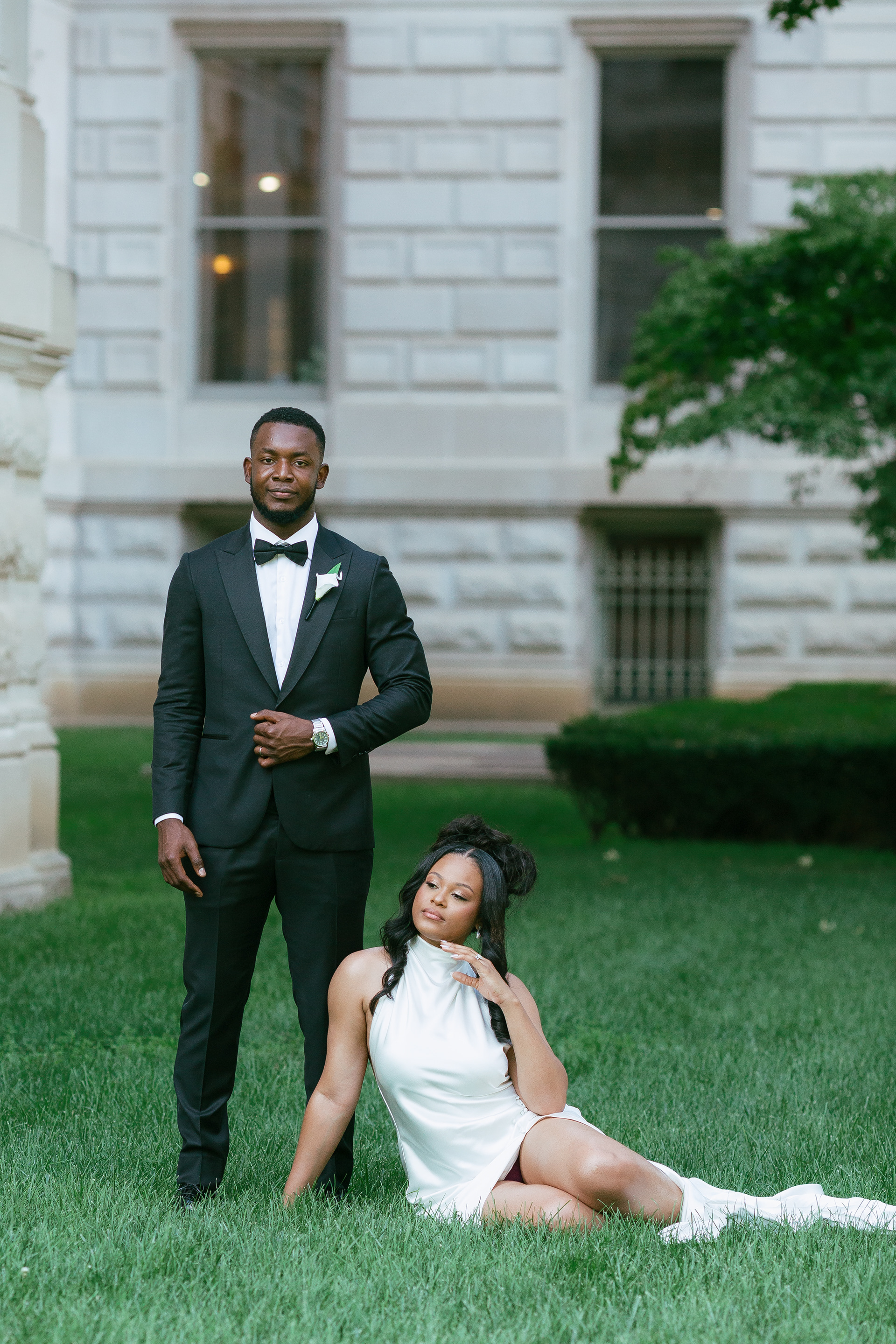 Wedding couple portrait outdoors